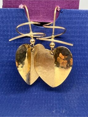 Harry Mason vintage Gold “Hearts”  Earrings Earspiral - original purple box